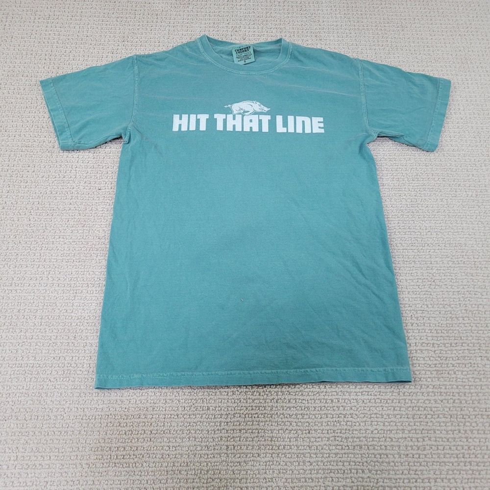Arkansas Razorbacks Shirt Adult Small Blue Hit That Line Crew Neck Short Sleeve - Picture 1 of 8